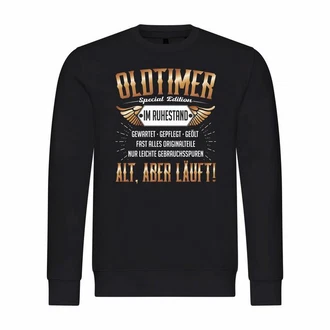 deinshirt Rundhalspullover Herren Oldtimer im Ruhestand Mit Print Motiv Braun