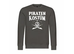 deinshirt Rundhalspullover Herren PIRATENKOSTM Mit Print Motiv Dunkelgrau/Khaki/Grau/Dunkelgrün/Braun