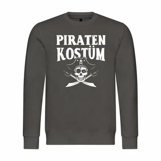 deinshirt Rundhalspullover Herren PIRATENKOSTM Mit Print Motiv Dunkelgrau/Khaki/Grau/Dunkelgrün/Braun