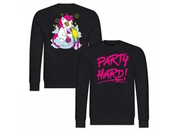 deinshirt Rundhalspullover Herren PARTY Rosa/Lila