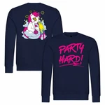 deinshirt Rundhalspullover Herren PARTY Dunkelblau/Rosa