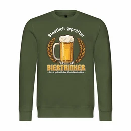 Rundhalspullover Herren Pullover Staatlich geprfter Biertrinker Mit Print Motiv, Grafik