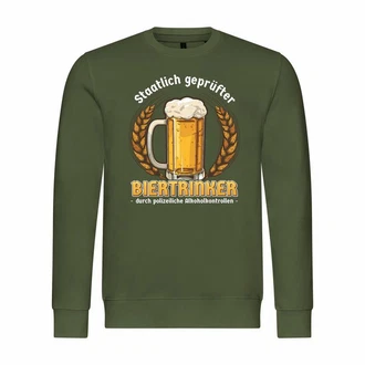 deinshirt Rundhalspullover Herren Pullover Staatlich geprfter Biertrinker Print Motiv