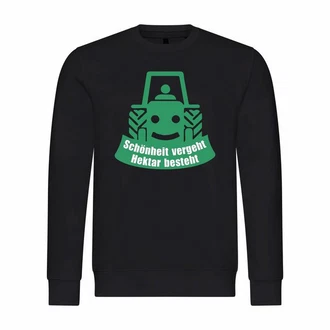 deinshirt Rundhalspullover Herren Schnheit vergeht Hektar besteht Mit Print Motiv Grün/Dunkelgrün/Dunkelblau/Dunkelgrau
