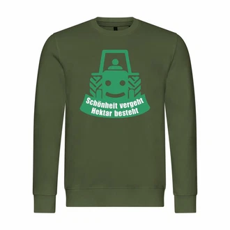 deinshirt Rundhalspullover Herren Schnheit vergeht Hektar besteht Mit Print Motiv