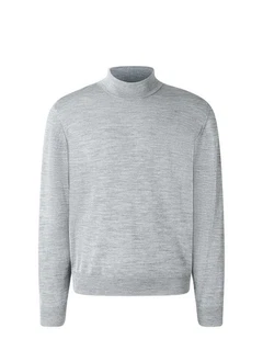 MAERZ Muenchen Strickpullover Rollkragen Grau/Hellgrau/Silber