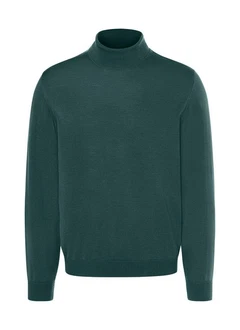MAERZ Muenchen Strickpullover Rollkragen Dunkelgrün/Türkis/Grün