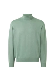MAERZ Muenchen Strickpullover Rollkragen Grün/Hellgrün/Hellblau