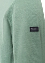 MAERZ Muenchen Strickpullover Rollkragen Grün/Hellgrün/Hellblau