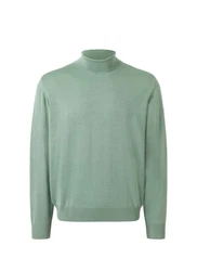 MAERZ Muenchen Strickpullover Rollkragen Grün/Hellgrün/Hellblau