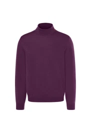 MAERZ Muenchen Strickpullover Rollkragen Lila/Dunkelrot/Rosa