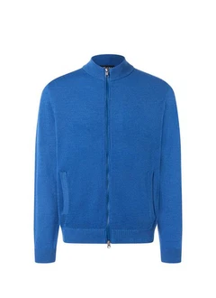 MAERZ Muenchen Strickjacke Zip Blau/Hellblau