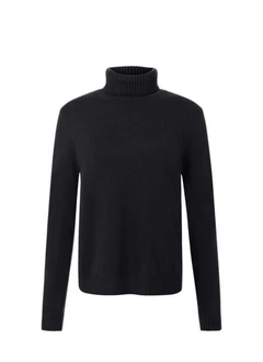 MAERZ Muenchen Rollkragenpullover Rollkragen 1/1 Arm Schwarz/Dunkelblau