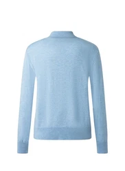 MAERZ Muenchen Strickpullover Polokragen Hellblau/Blau