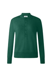 MAERZ Muenchen Strickpullover Polokragen Dunkelgrün/Grün