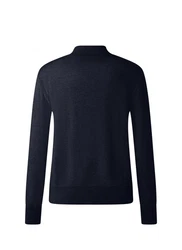 MAERZ Muenchen Strickpullover Polokragen Dunkelblau/Blau