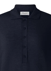 MAERZ Muenchen Strickpullover Polokragen Dunkelblau/Blau