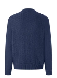 MAERZ Muenchen Strickpullover Troyer Dunkelblau/Blau