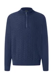 MAERZ Muenchen Strickpullover Troyer Dunkelblau/Blau