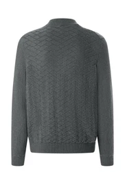 MAERZ Muenchen Strickpullover Troyer Dunkelgrau/Grau/Hellgrau