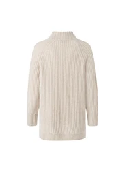 MAERZ Muenchen Strickpullover Stehkragen Beige/Braun/Khaki