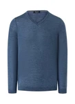 MAERZ Muenchen V-Ausschnitt Pullover Dunkelblau/Blau/Hellblau/Grau