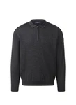 MAERZ Muenchen Strickpullover Polokragen Dunkelgrau/Grau/Dunkelblau