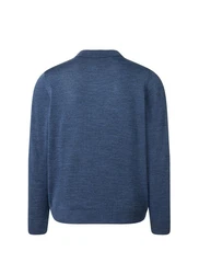 MAERZ Muenchen Strickpullover Polokragen Blau/Dunkelblau