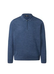 MAERZ Muenchen Strickpullover Polokragen Blau/Dunkelblau
