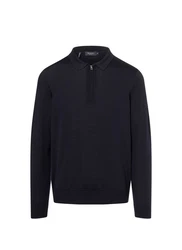 MAERZ Muenchen Strickpullover Polokragen Dunkelblau/Schwarz/Blau