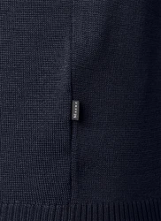 MAERZ Muenchen Strickpullover Polokragen Dunkelblau/Schwarz/Blau