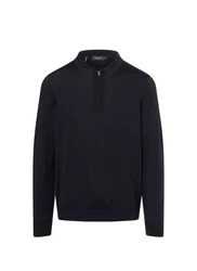 MAERZ Muenchen Strickpullover Polokragen Dunkelblau/Schwarz/Blau