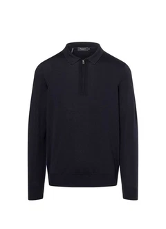 MAERZ Muenchen Strickpullover Polokragen Dunkelblau/Schwarz/Blau