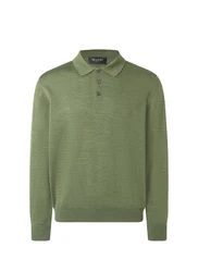 MAERZ Muenchen Strickpullover Polokragen Grün/Dunkelgrün/Hellgrün