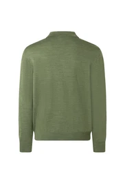 MAERZ Muenchen Strickpullover Polokragen Grün/Dunkelgrün/Hellgrün