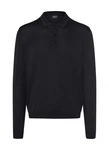 MAERZ Muenchen Strickpullover Polokragen Schwarz/Dunkelblau