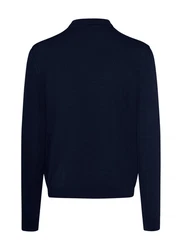 MAERZ Muenchen Strickpullover Polokragen Dunkelblau
