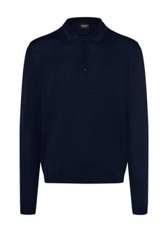MAERZ Muenchen Strickpullover Polokragen Dunkelblau MAERZ Muenchen Strickpullover Polokragen Dunkelblau