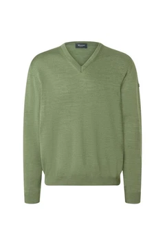 MAERZ Muenchen V-Ausschnitt Pullover Grün/Dunkelgrün/Hellgrün/Khaki