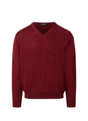 MAERZ Muenchen V-Ausschnitt Pullover Dunkelrot/Rot/Bordeaux