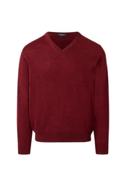 MAERZ Muenchen V-Ausschnitt Pullover Dunkelrot/Rot/Bordeaux