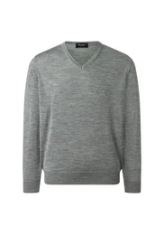 MAERZ Muenchen V-Ausschnitt Pullover Grün/Grau/Hellgrau/Dunkelgrau
