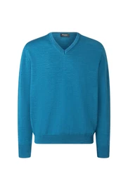 MAERZ Muenchen V-Ausschnitt Pullover Türkis/Hellblau