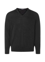 MAERZ Muenchen V-Ausschnitt Pullover Dunkelgrau/Grau/Schwarz/Dunkelgrün