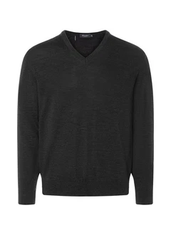 MAERZ Muenchen V-Ausschnitt Pullover Dunkelgrau/Grau/Schwarz/Dunkelgrün