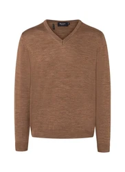 MAERZ Muenchen V-Ausschnitt Pullover Braun/Khaki/Grau/Beige