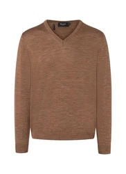 MAERZ Muenchen V-Ausschnitt Pullover Braun/Khaki/Grau/Beige