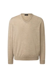MAERZ Muenchen V-Ausschnitt Pullover Khaki/Beige/Braun