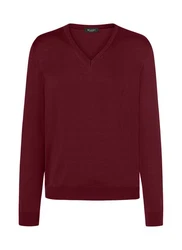MAERZ Muenchen V-Ausschnitt Pullover Dunkelrot/Bordeaux