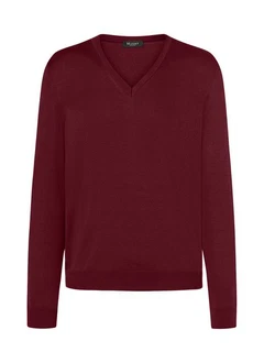 MAERZ Muenchen V-Ausschnitt Pullover Dunkelrot/Bordeaux